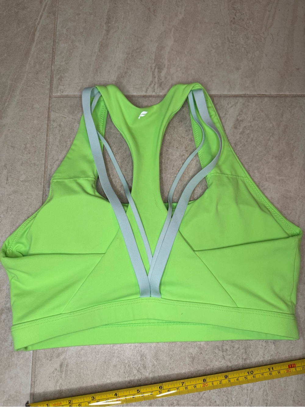 Fabletics Neon Lime Racerback Sports Bra - Picture 3 of 3
